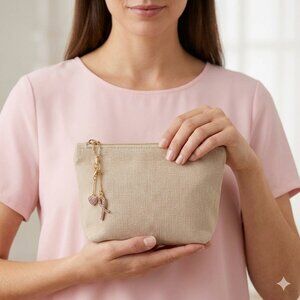 Vintage Gold Tone Pink Rhinestone Avon Breast Cancer Crusade Jewelled Charms